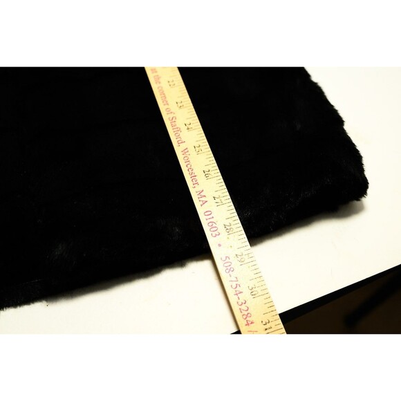 Talbots Black Ribbed Faux Fur Vest Jacket Mob Wife womens M - Picture 7 of 7